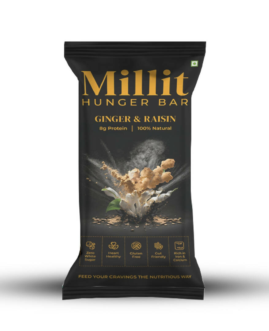 Millit HUNGER BAR Ginger & Raisin (Pack of 6)