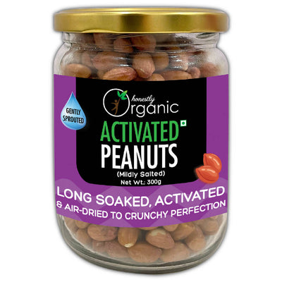 Activated/Sprouted Organic Peanuts - Mildly Salted (Organic, Long Soaked & Air Dried to Crunchy Perfection) - 300G