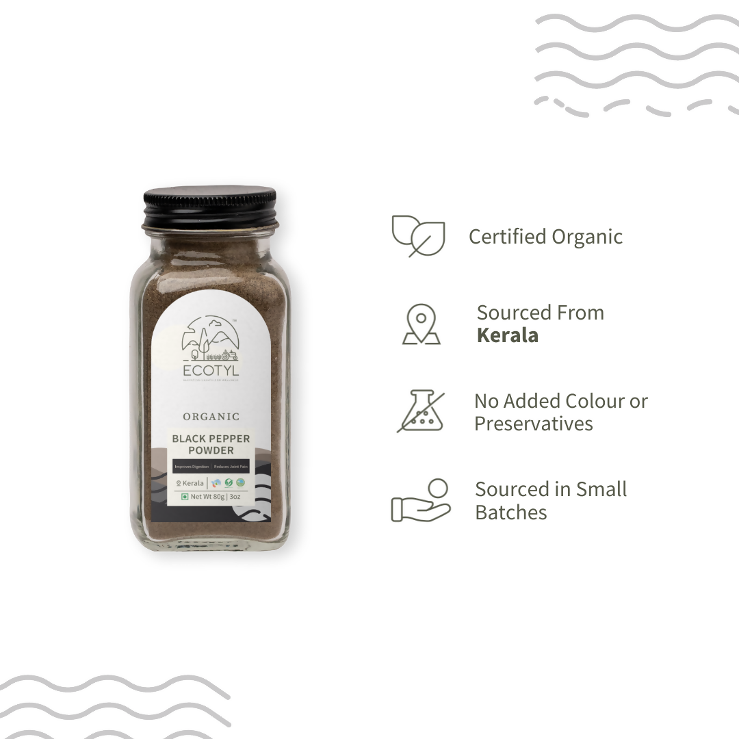 Ecotyl Organic Black Pepper Powder - 80 g