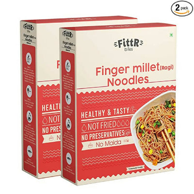 FittR Bites Finger Millet (Ragi, Nachini) Healthy Noodles | No Maida | Not Fried | Pack of 2
