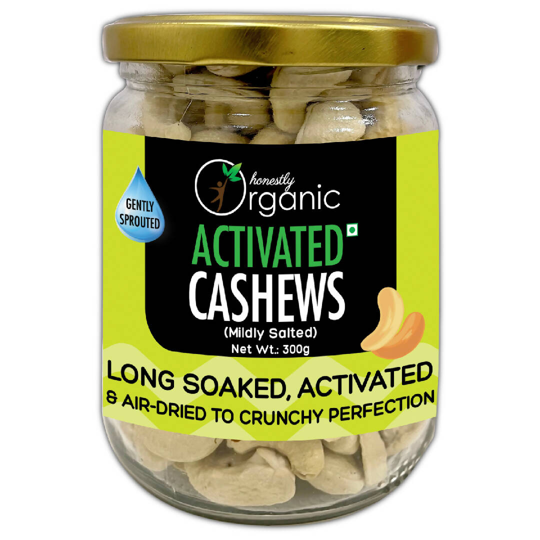 Activated/Sprouted Organic Cashews - Mildly Salted (Organic, Long Soaked & Air Dried to Crunchy Perfection) - 300g