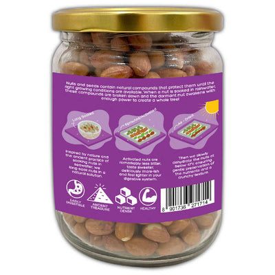 Activated/Sprouted Organic Peanuts - Mildly Salted (Organic, Long Soaked & Air Dried to Crunchy Perfection) - 300G