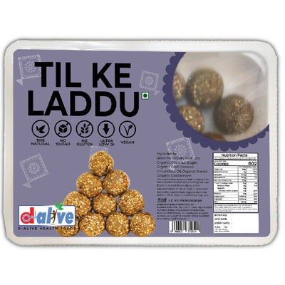 TIL KE LADDU, Indian Sweets, Mithai - 250g (20 Servings) - (Sugar-Free, Organic, Gluten-free, Low Carb, No Preservatives, Non-GMO, Keto and Diabetes friendly)