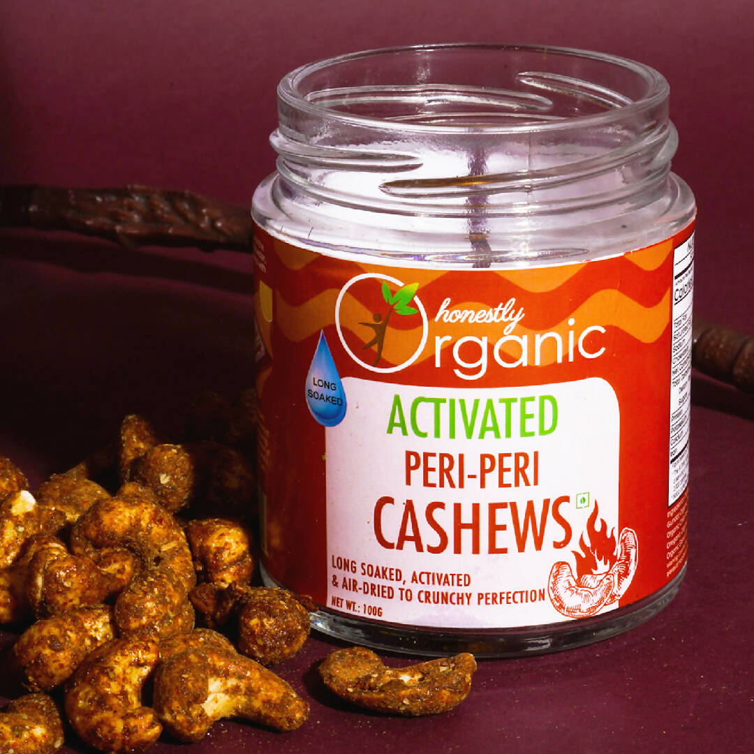 Activated/Sprouted Peri Peri Cashews (100% Natural & Fresh, Long Soaked & Air Dried to Crunchy Perfection) - 100g (Pack of 2)