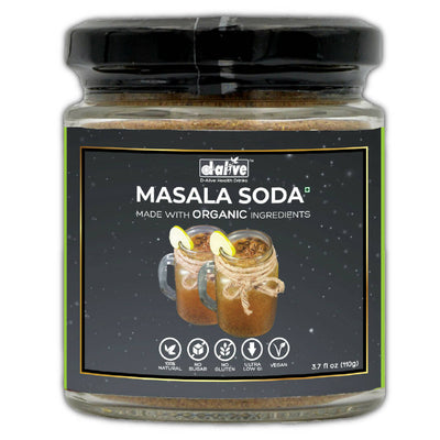 Organic Masala Soda Instant Drink Premix (Sugar-Free, Organic, Ultra-Low GI, Vegan, Diabetes and Keto-Friendly, No Emulsifier Antioxidant and Tasty) -110g