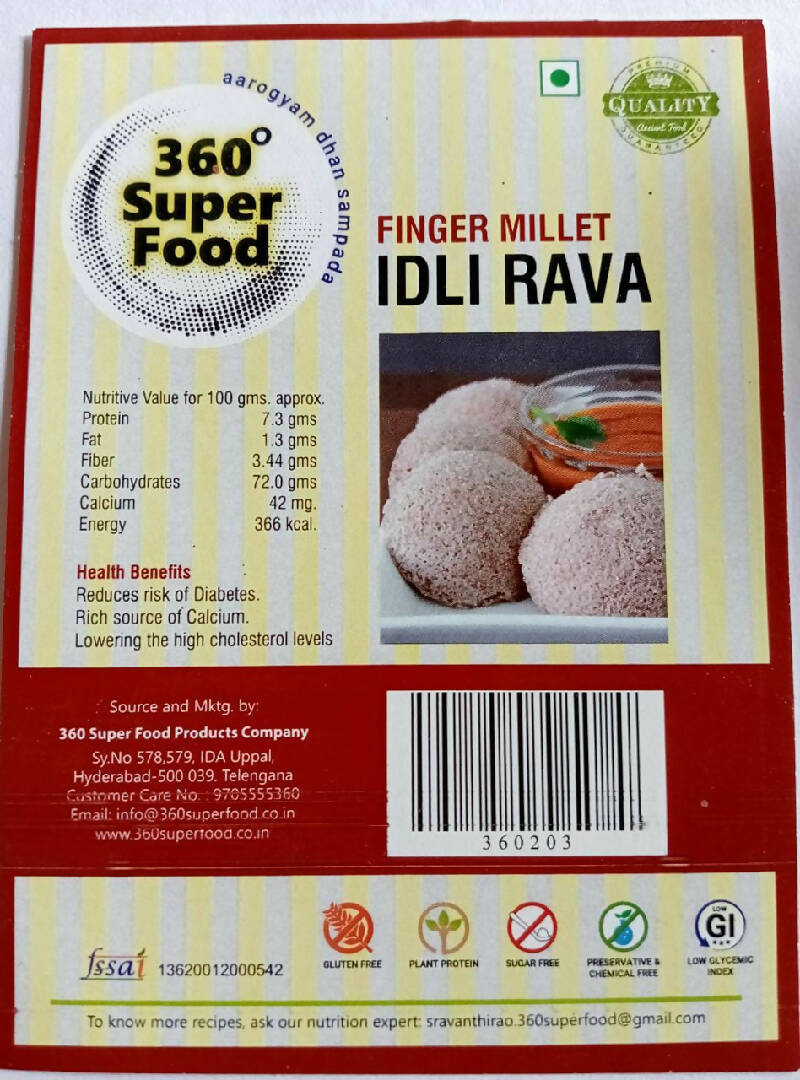 Finger Millet Idli Rava