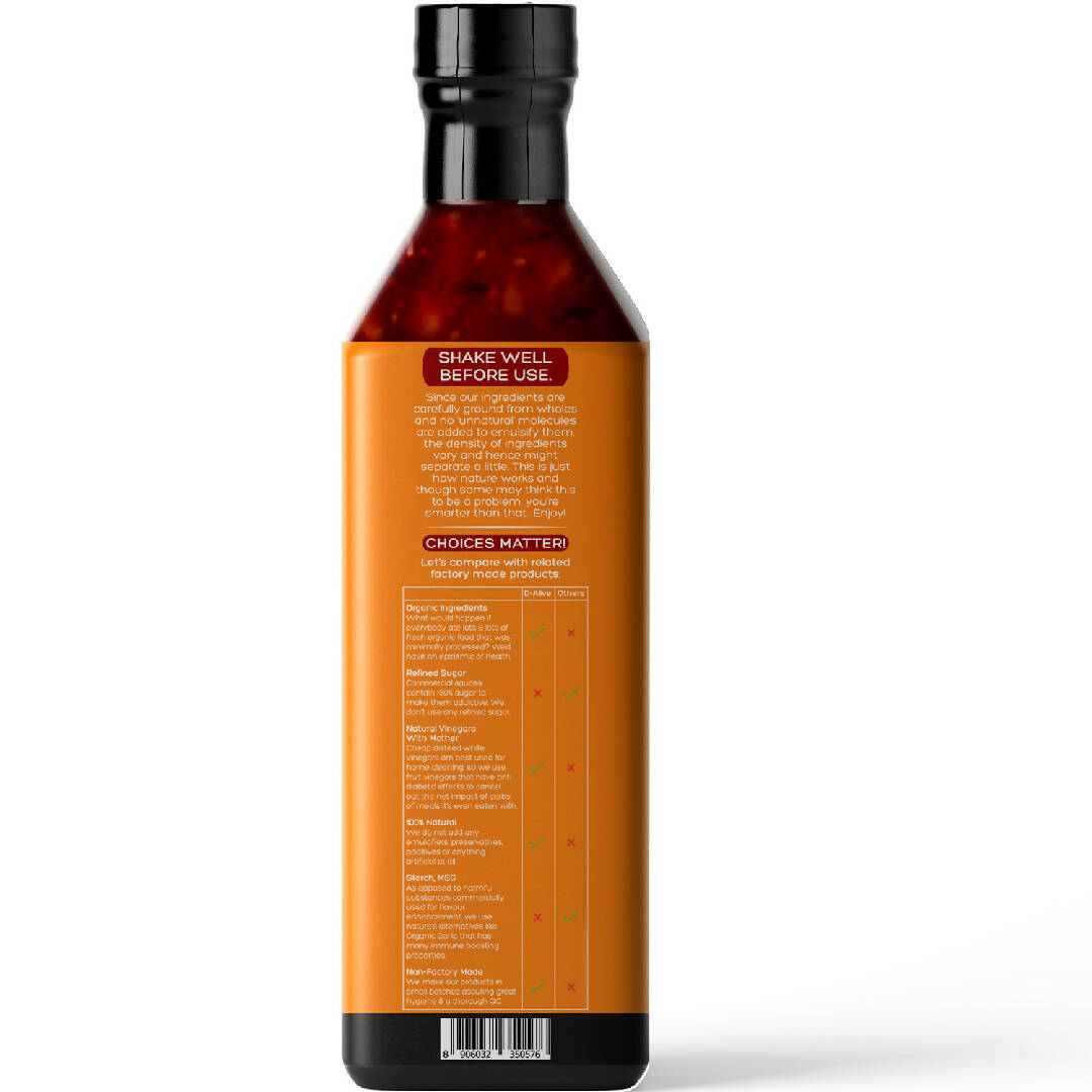 Organic Sweet Sour Chilli Sauce (USDA Organic, Sugar-Free, Gluten-Free, Low Carb, Ultra Low GI, Vegan, Diabetes & Keto Friendly) - 280ml
