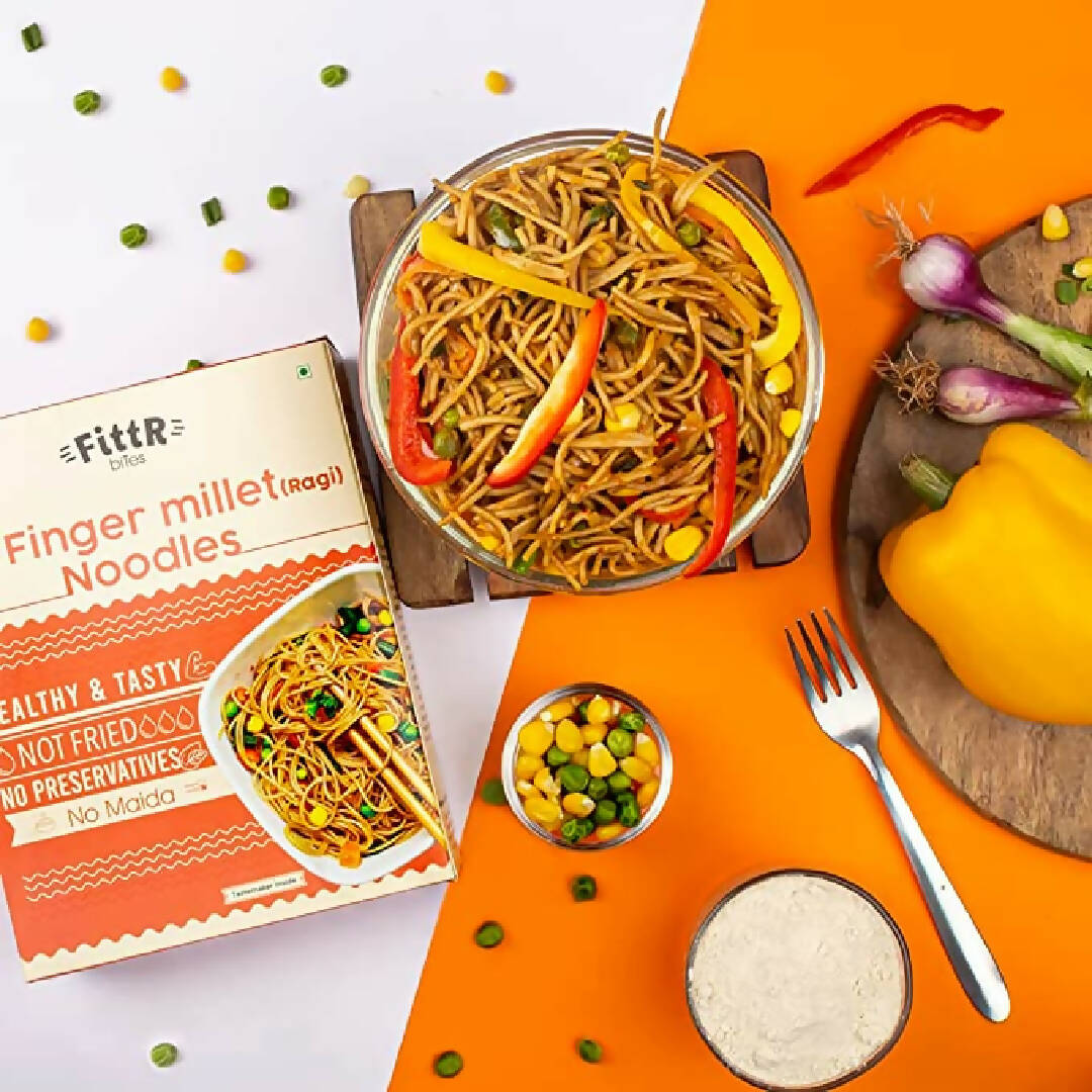 FittR Bites Finger Millet (Ragi, Nachini) Healthy Noodles | No Maida | Not Fried | Pack of 2