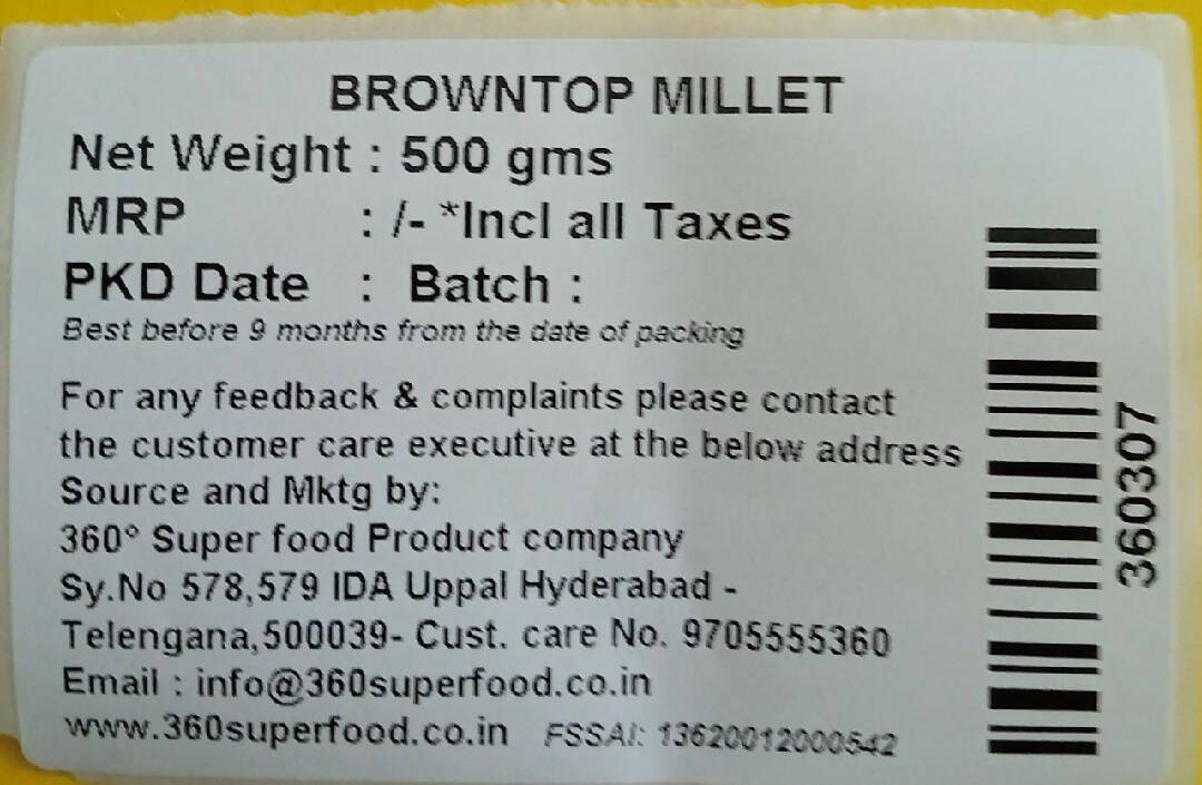 Browntop Millet-Whole