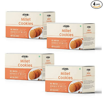 FittR Bites Multi Millet Cookies - Pack Of 4, 100 Gms Each Pack