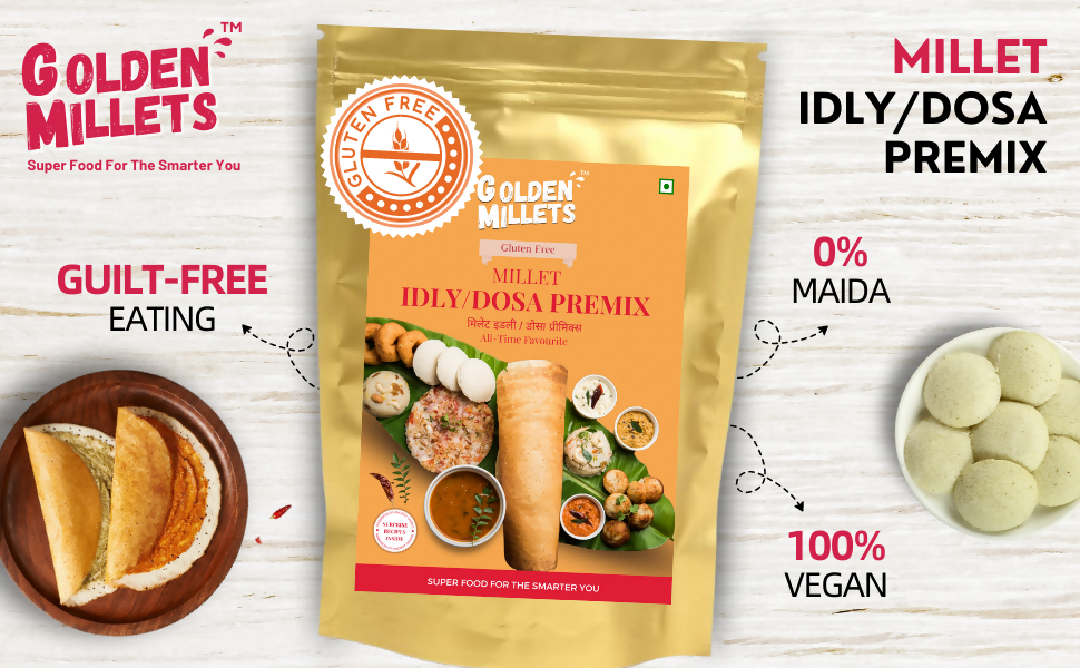 Golden Millets Idly/Dosa premix,High protein breakfast (250gm,Pack of 3)
