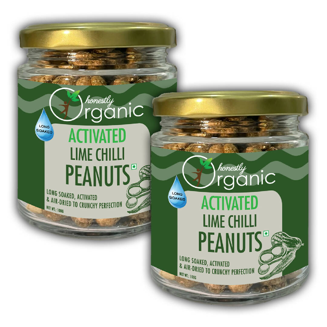 Activated/Sprouted Lime & Chilli Peanuts (100% Natural & Fresh, Long Soaked & Air Dried to Crunchy Perfection) - 100g