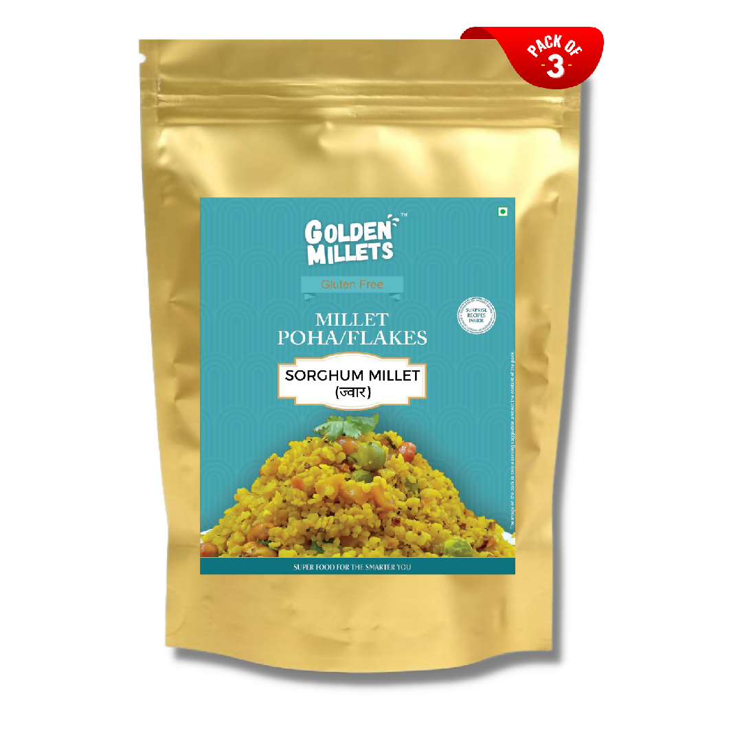 Golden millets Jowar/Sorghum flakes (250gm,Pack of 3)