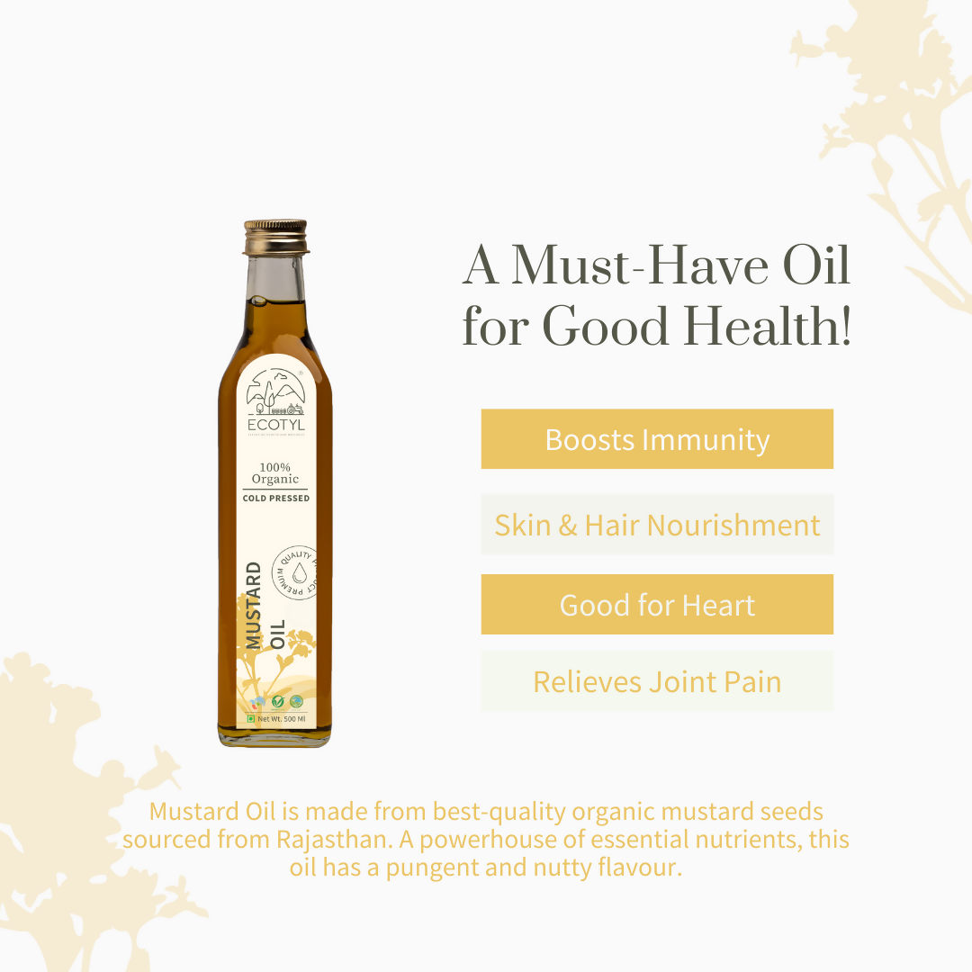 Ecotyl Organic Cold-Pressed Mustard Oil - 500 ml