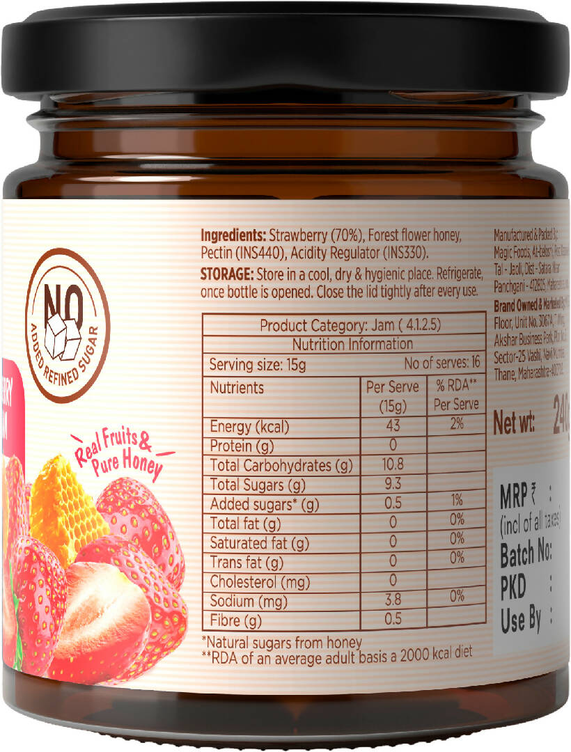 Eatopia Strawberry Honey Jam 240g