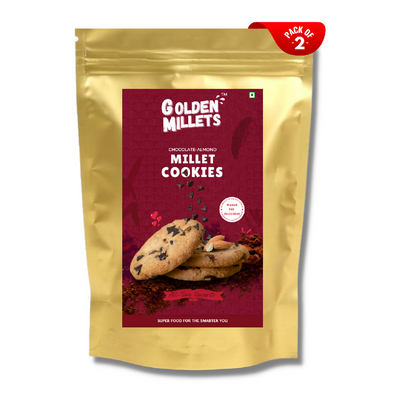Golden Millets Chocolate almond millet cookies( 150g,pack of 2)
